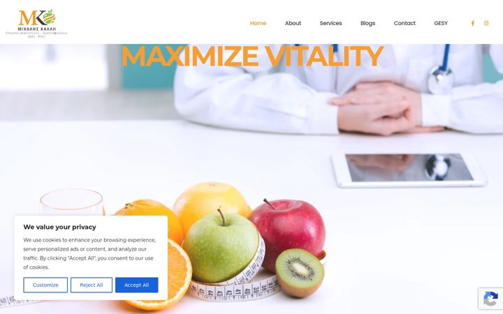 Screenshot of mkclinical-dietitian.com