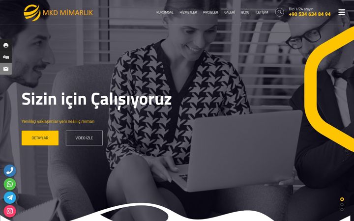 Screenshot of mkdmimarlik.com