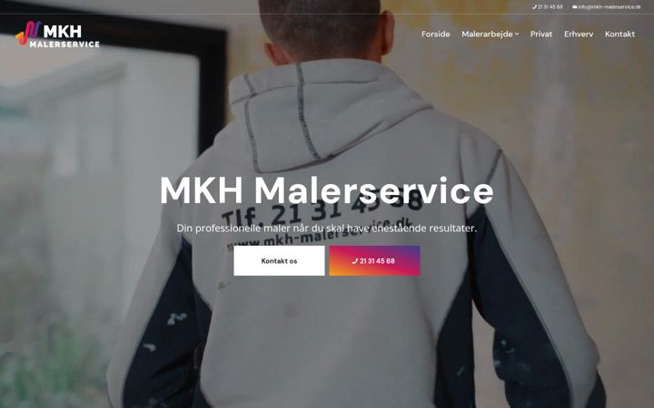 Skärmbild av mkh-malerservice.dk
