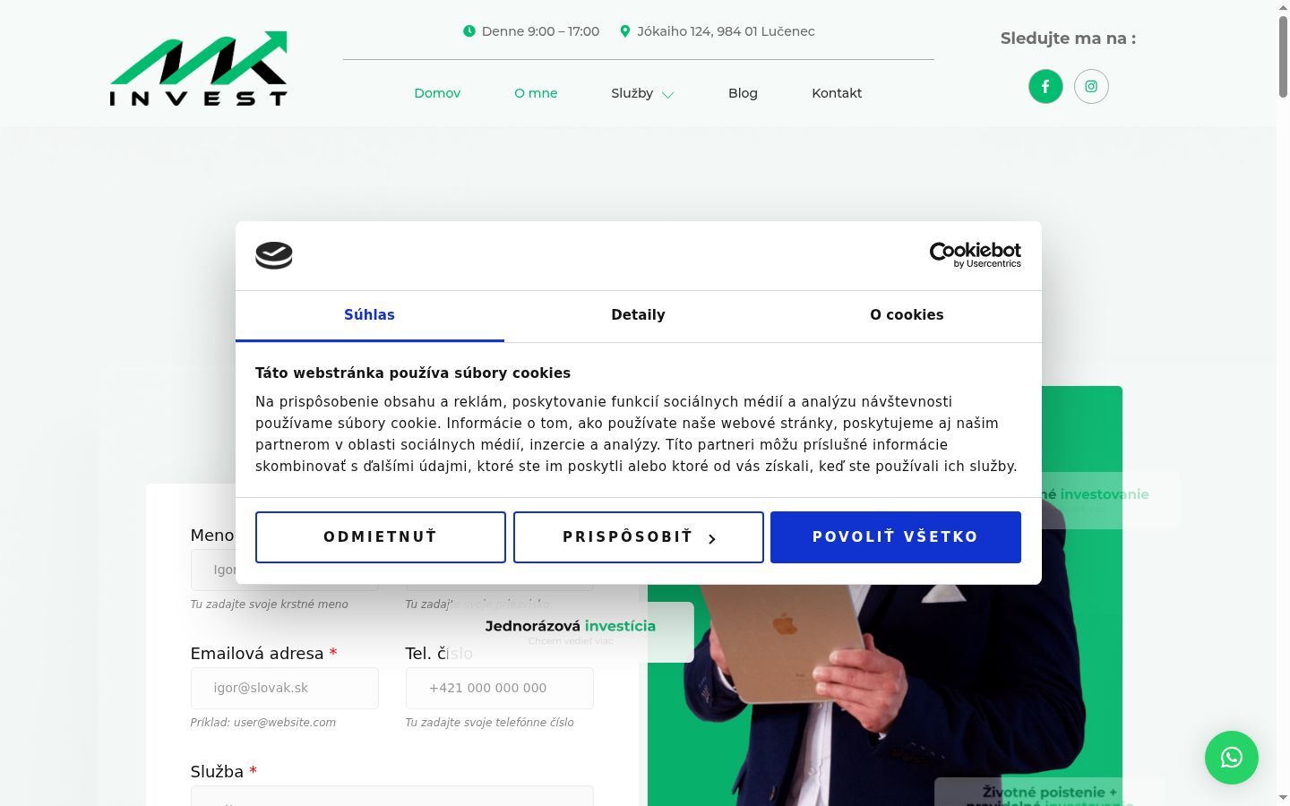 Ekrānuzņēmums ar piekrišanas baneri, kas tika rādīts pirms jebkādas mijiedarbības