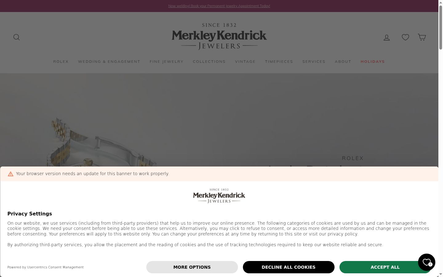 Screenshot of the consent banner shown before any interaction