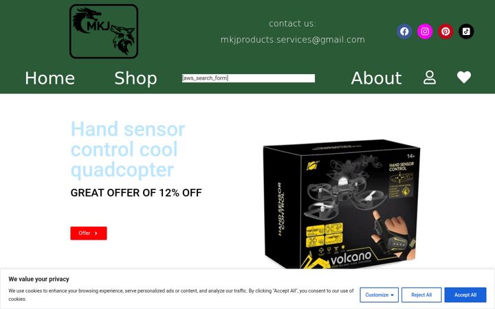 Screenshot of mkjproducts.com