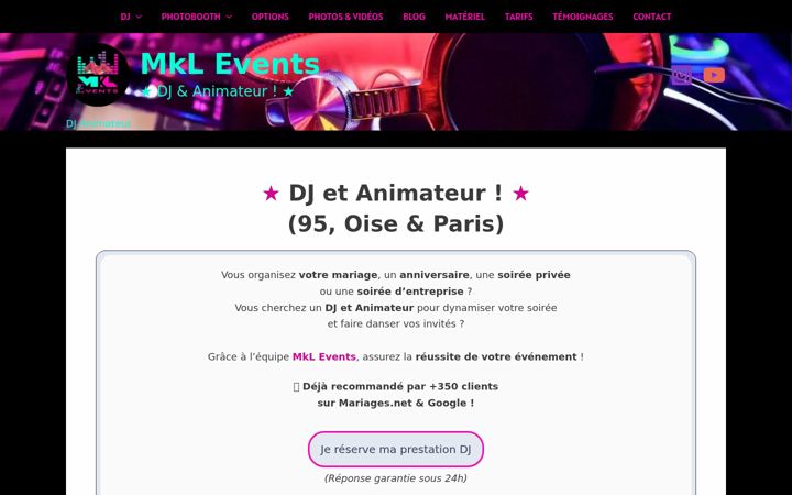 Screenshot of mkl-events.com
