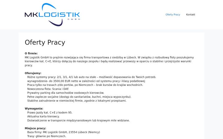 Screenshot of mklogistik.com