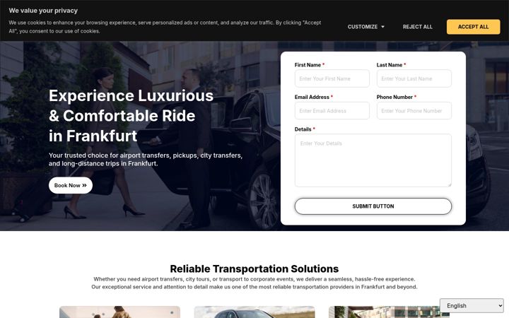 Screenshot of mkm-limo.com