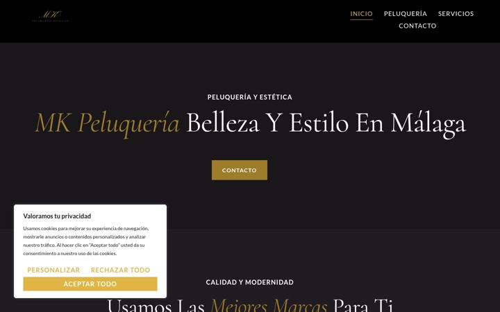 Screenshot of mkpeluqueriamalaga.com