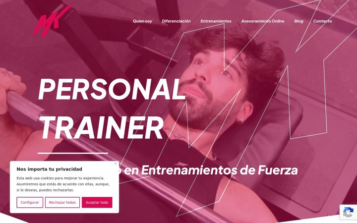 Screenshot of mkpersonaltrainer.com