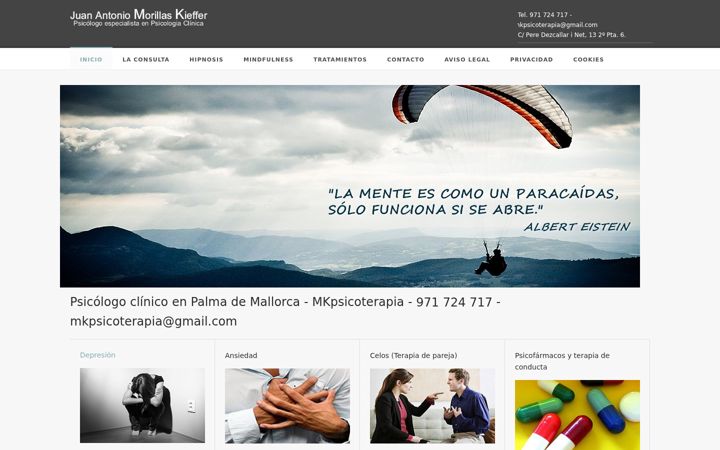 Screenshot of mkpsicoterapia.com