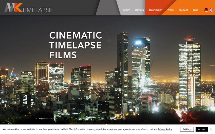 Screenshot of mktimelapse.com