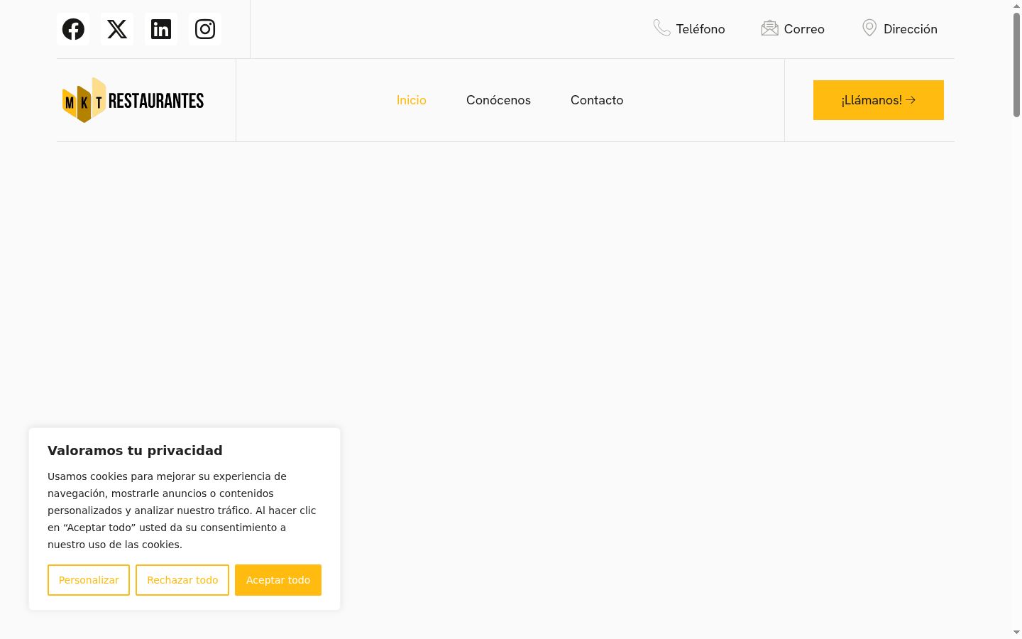 Screenshot of the consent banner shown before any interaction