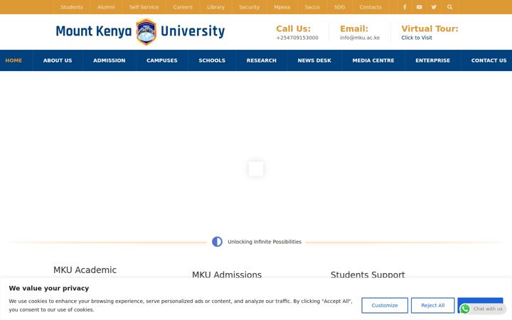 Screenshot of mku.ac.ke