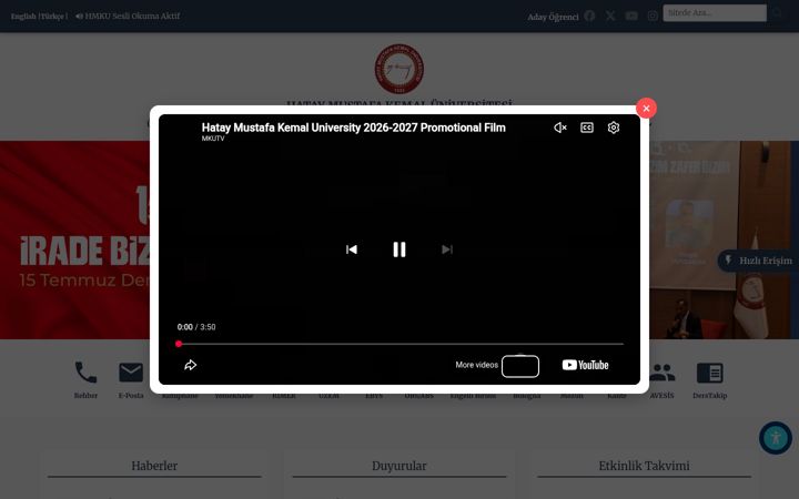 Screenshot of mku.edu.tr