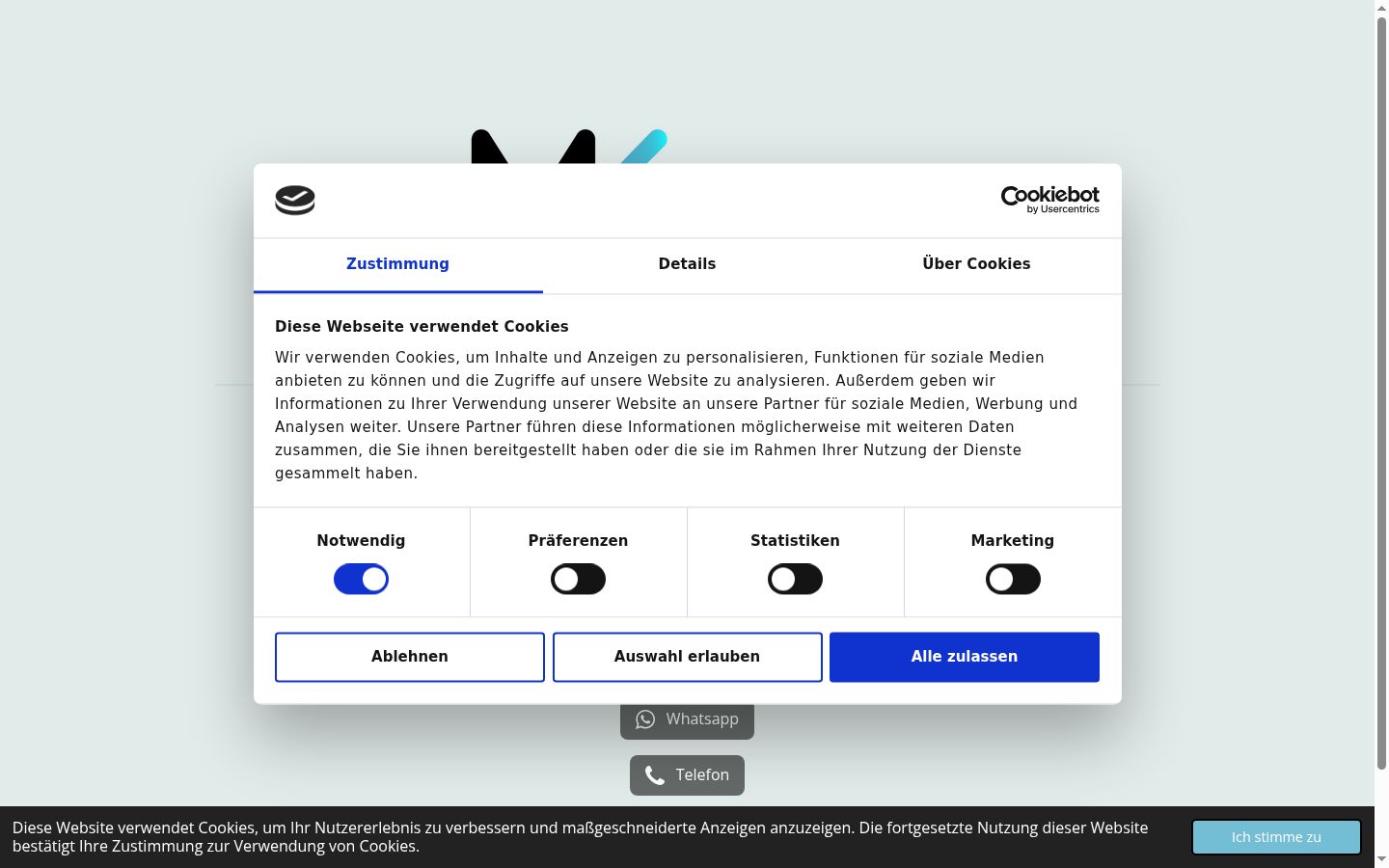 Zrzut ekranu banera zgody wyświetlanego przed jakąkolwiek interakcją
