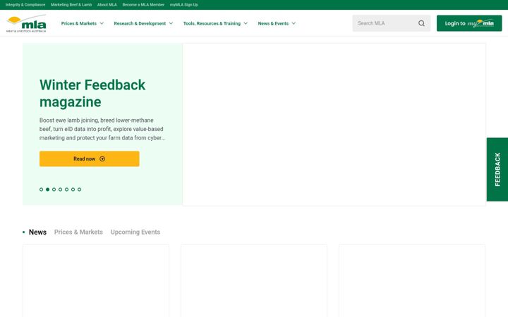 Screenshot of mla.com.au