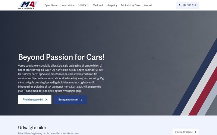Screenshot of mlamotors.dk