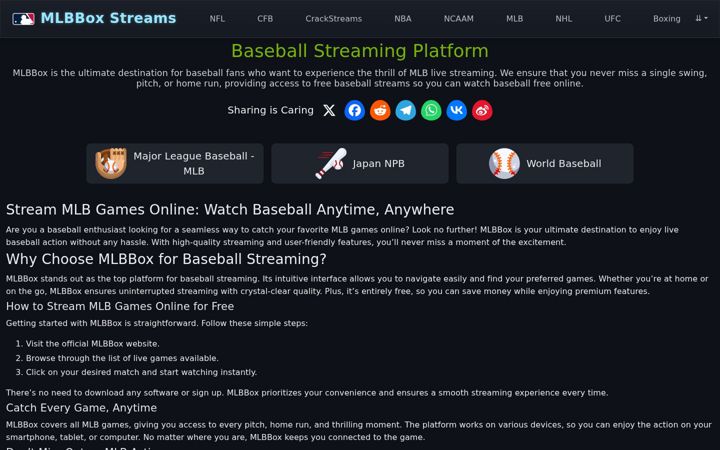 Screenshot of mlbbox.me