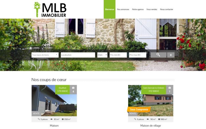 Screenshot of mlbimmobilier.com