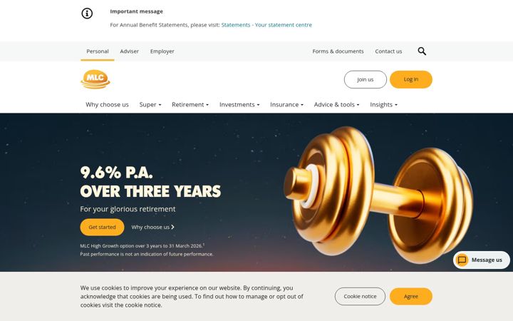 Screenshot of mlc.com.au