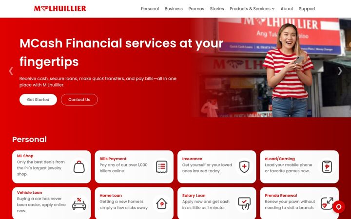 Screenshot of mlhuillier.com