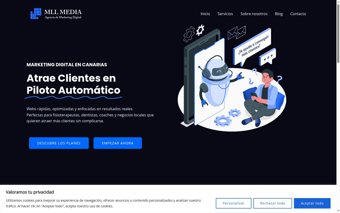 Screenshot of the consent banner shown before any interaction