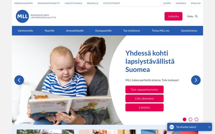 Screenshot of mll.fi
