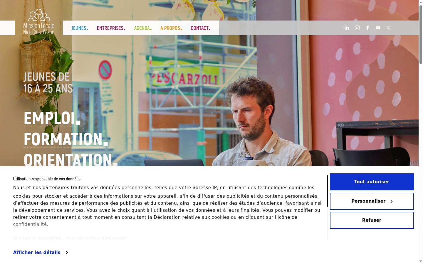 Screenshot tal-banner tal-kunsens muri qabel kwalunkwe interazzjoni