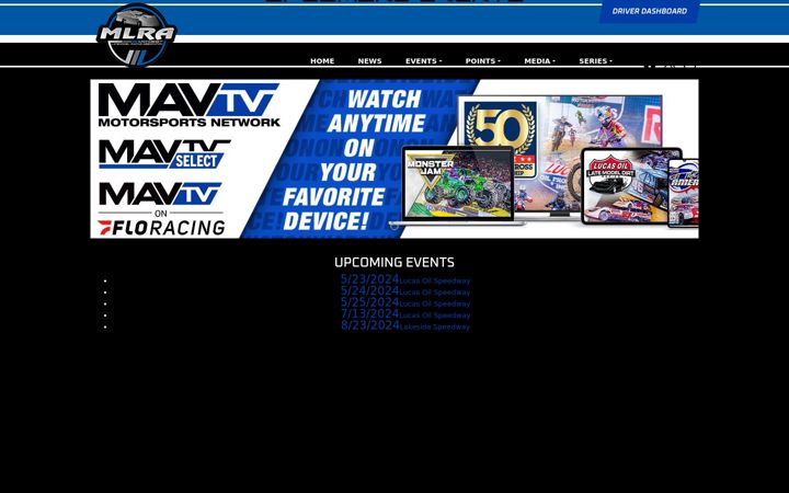 Screenshot of mlraracing.com
