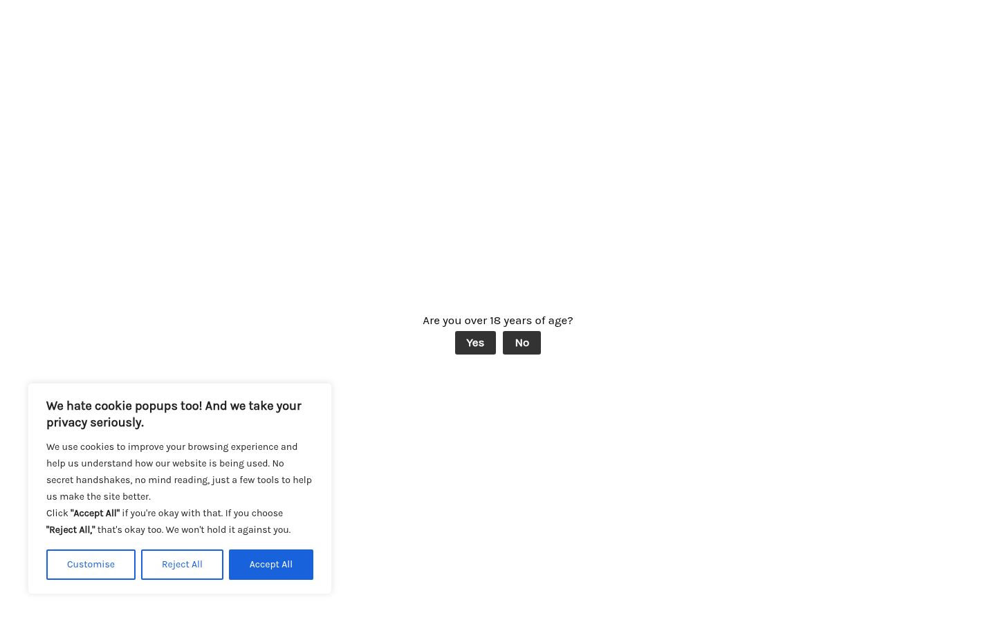 Screenshot del banner di consenso mostrato prima di qualsiasi interazione