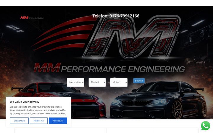 Screenshot of mm-performance-engineering.com