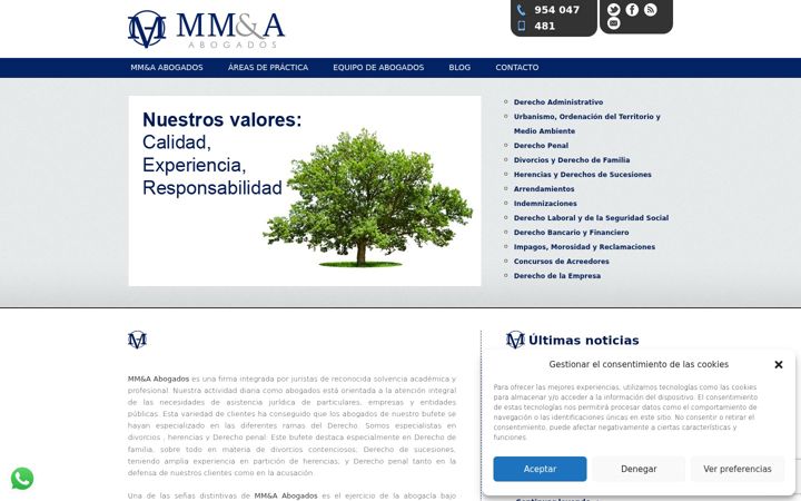 Screenshot of mmaabogados.com