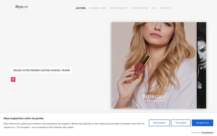 Screenshot of mmamodelagency.com