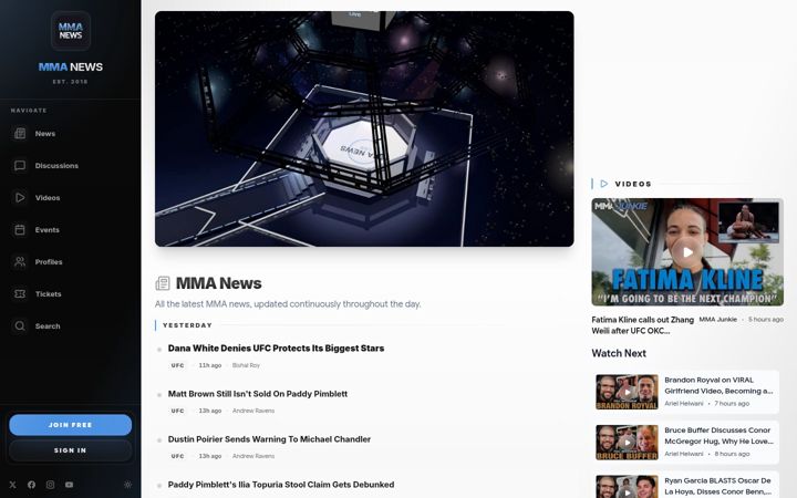 Screenshot of mmanews.com