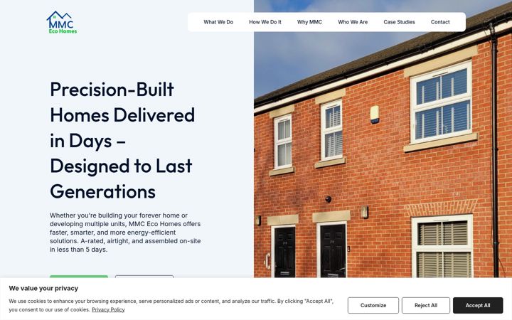 Screenshot of mmcecohomes.com