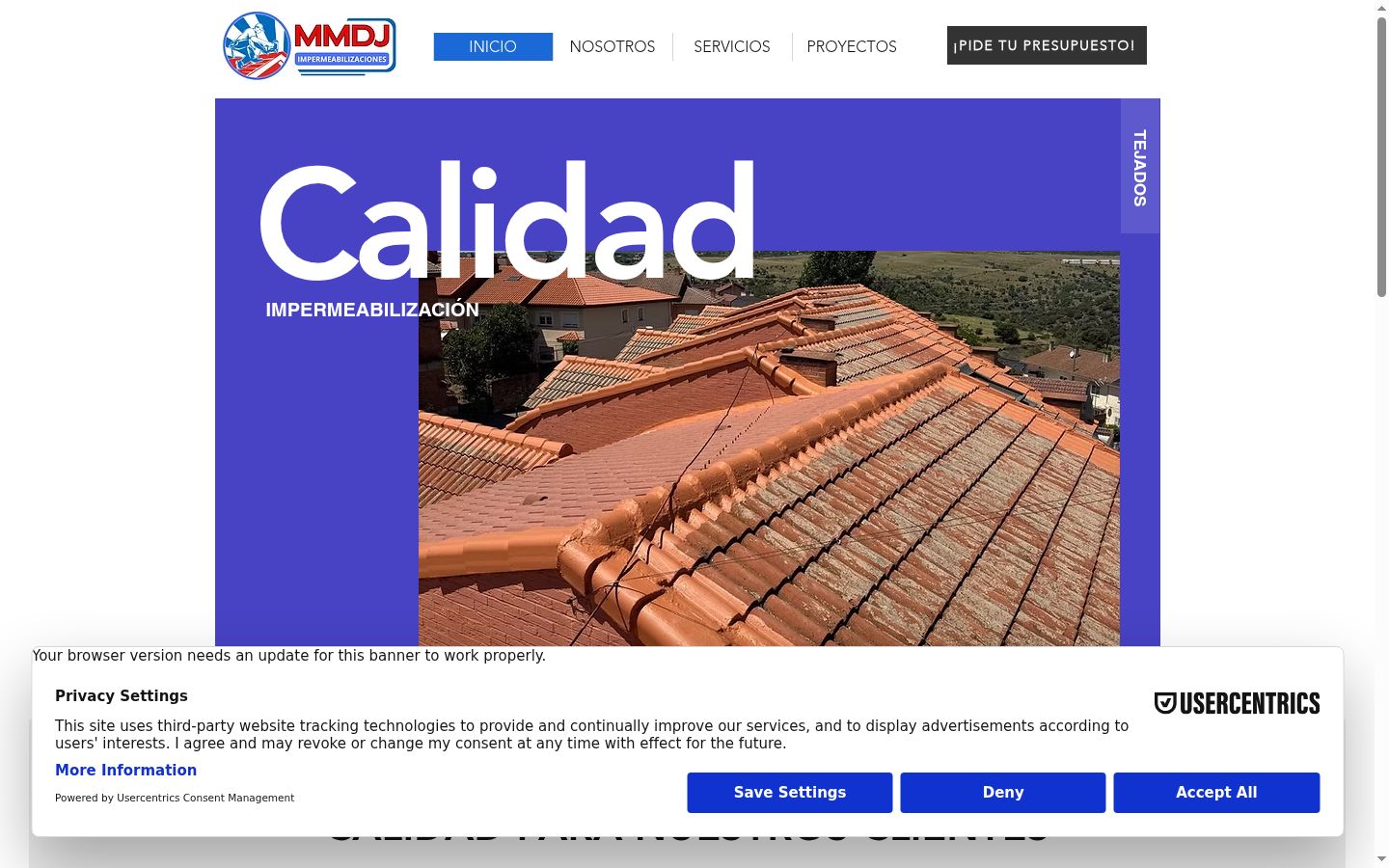 Screenshot del banner di consenso mostrato prima di qualsiasi interazione