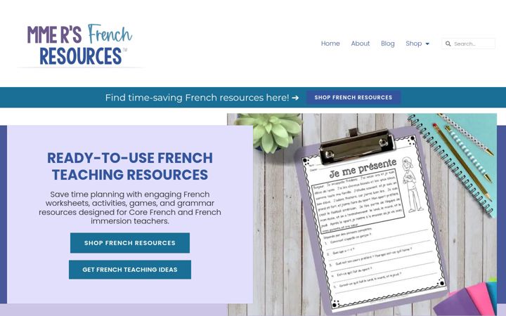 Screenshot of mmersfrenchresources.com