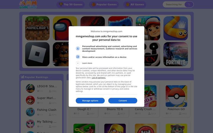Screenshot of mmgameshop.com