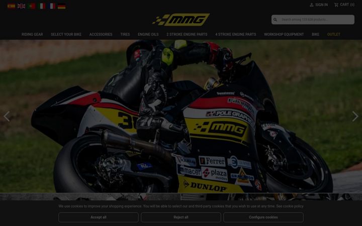 Screenshot of mmgracingstore.com
