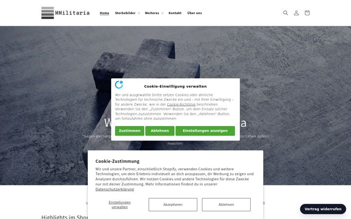 Screenshot of mmilitaria.com