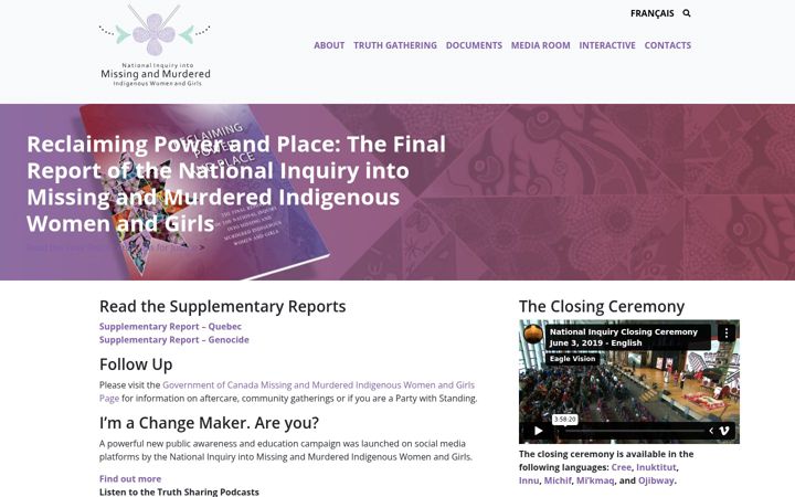 Screenshot of mmiwg-ffada.ca