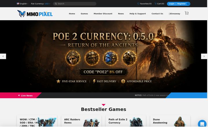 Screenshot of mmopixel.com