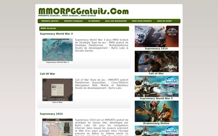 Screenshot of mmorpggratuits.com
