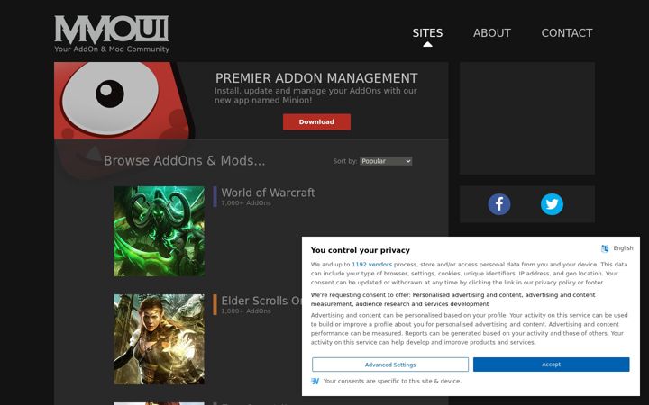 Screenshot of mmoui.com