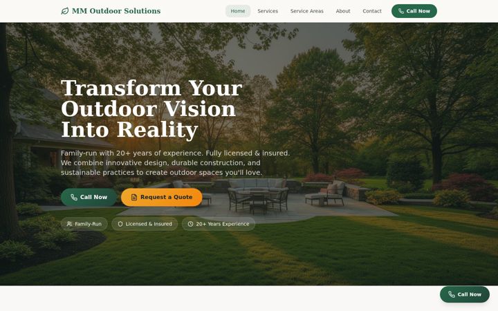 Screenshot of mmoutdoorsolutions.com