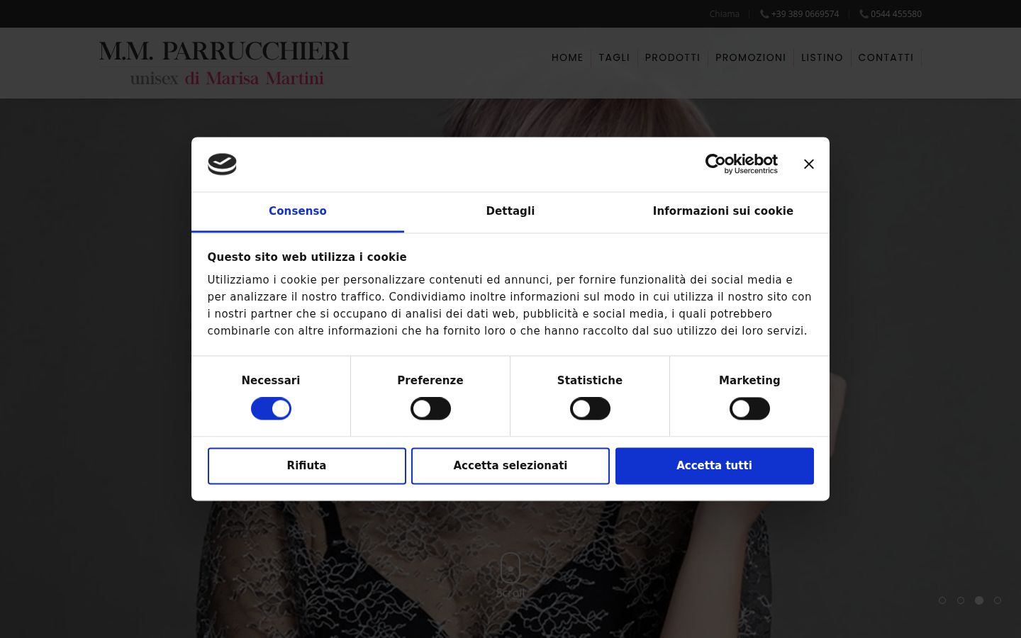 Capture d'écran de la bannière de consentement affichée avant toute interaction