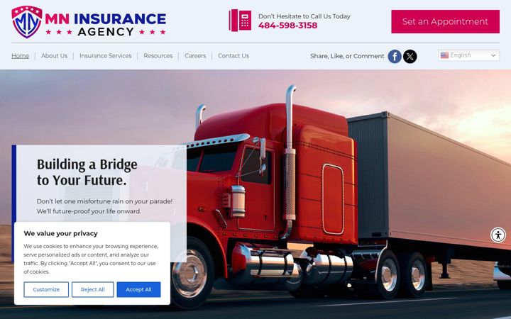 Screenshot of mninsurances.com