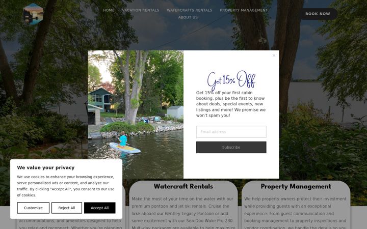 Screenshot of mnlakeliferentals.com