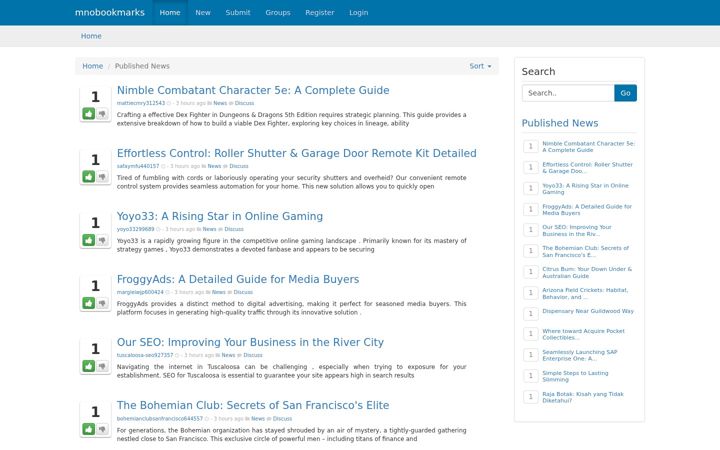Screenshot of mnobookmarks.com