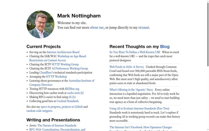 Screenshot of mnot.net