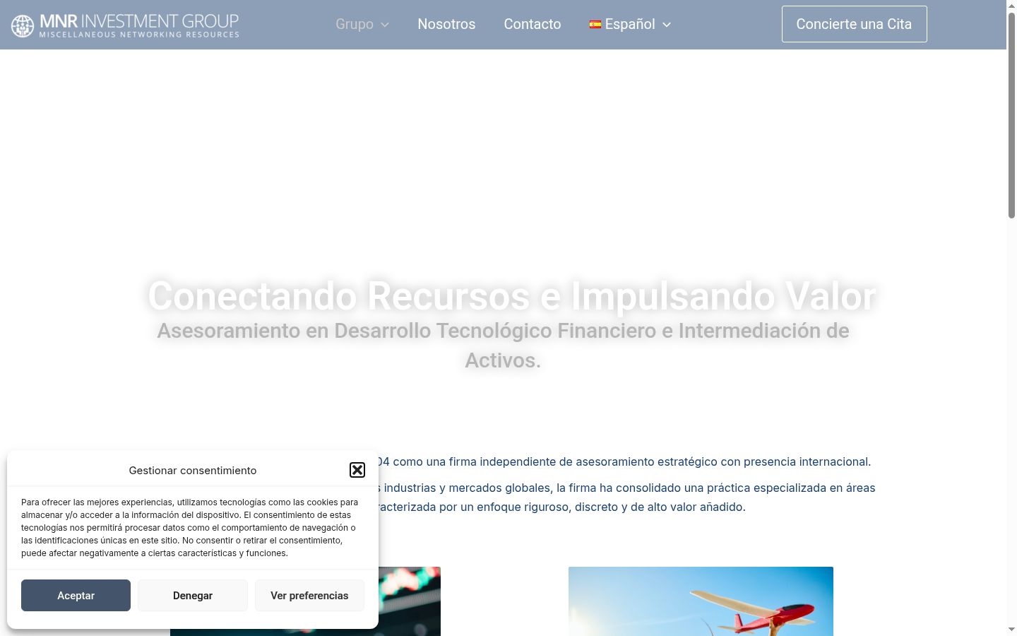 Screenshot of the consent banner shown before any interaction