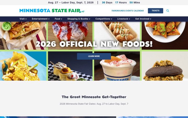 Ekrānuzņēmums no mnstatefair.org